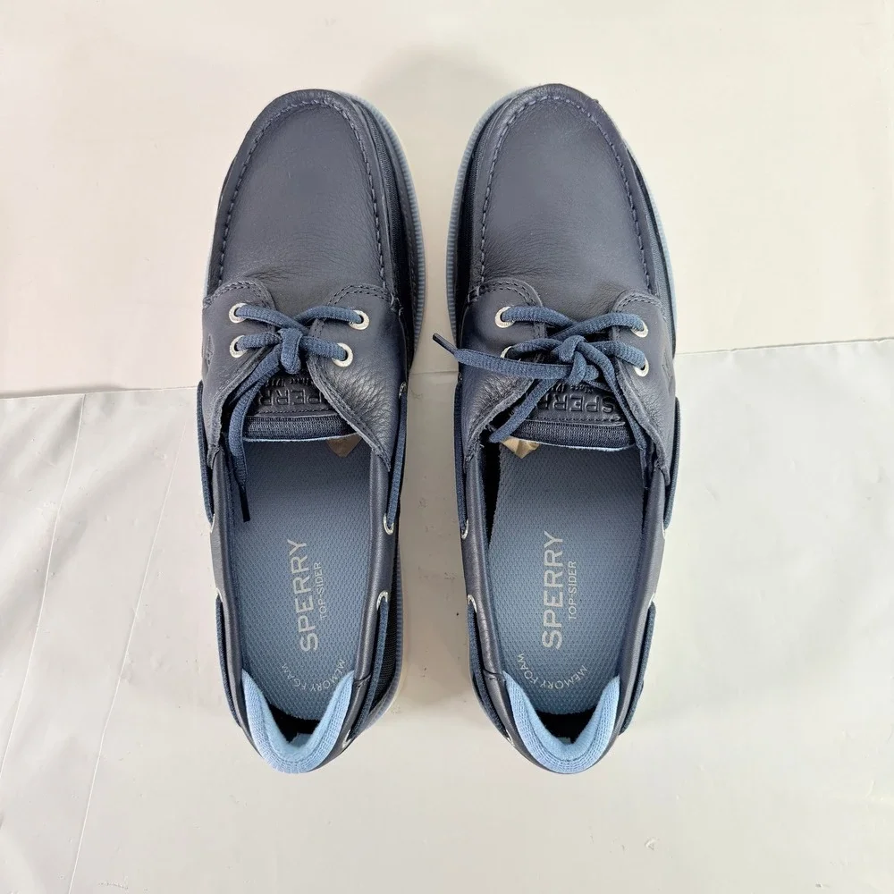 Sperry Top-Sider Men's Surveyor 2-Eye Leather Navy Boat Shoes Size 11.5 M